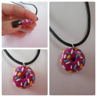 donut fimo pendant